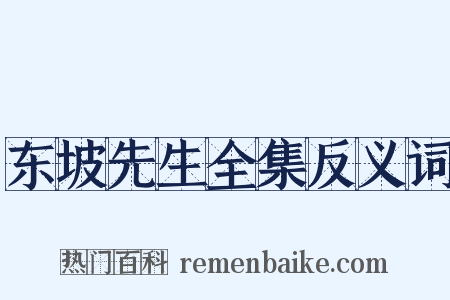 东坡先生全集反义词是什么意思的图片